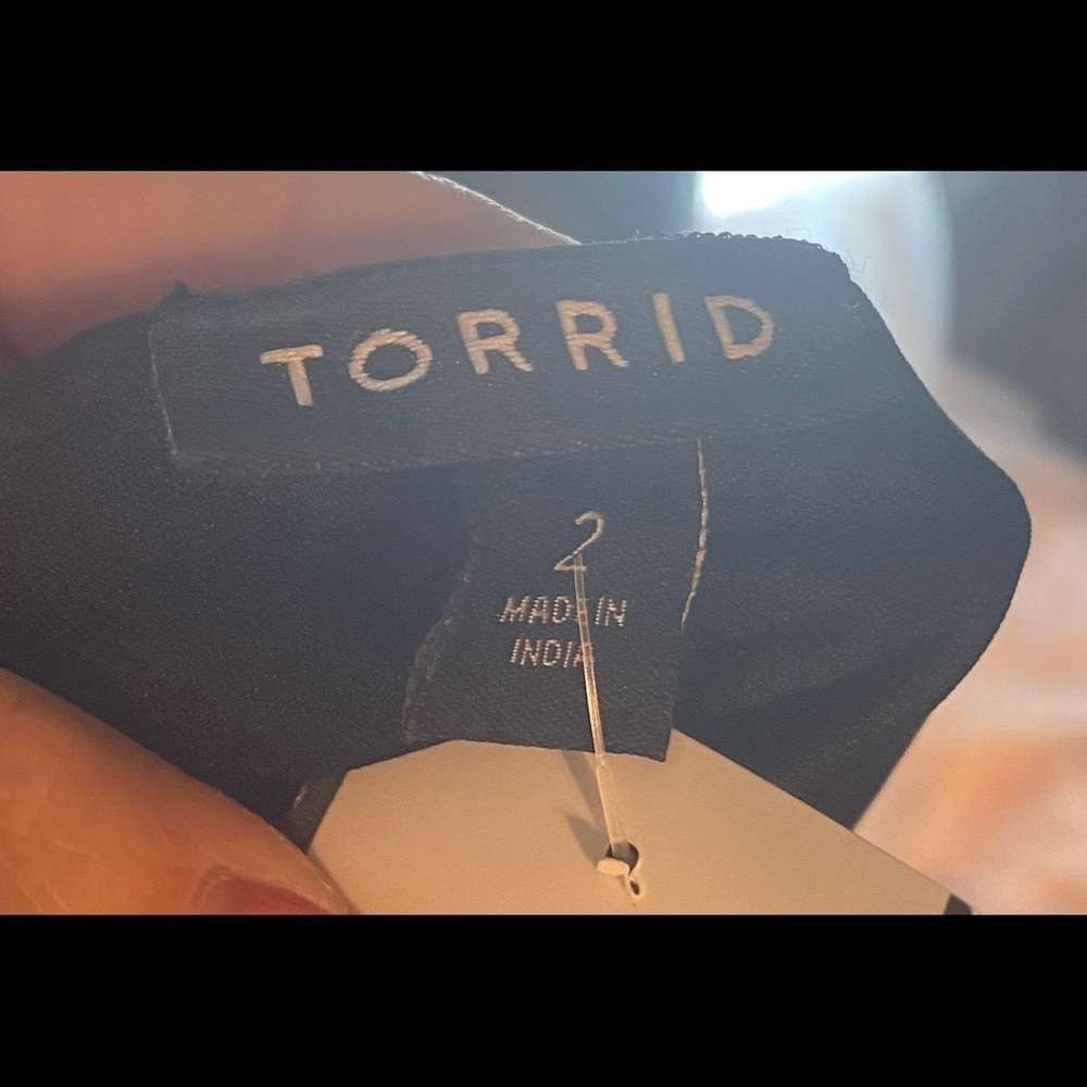 Torrid Black Lace Trim Blouse - Picture 6 of 6